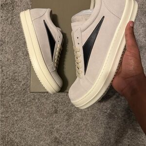 Rick Owens Beige and Black Sneakers
